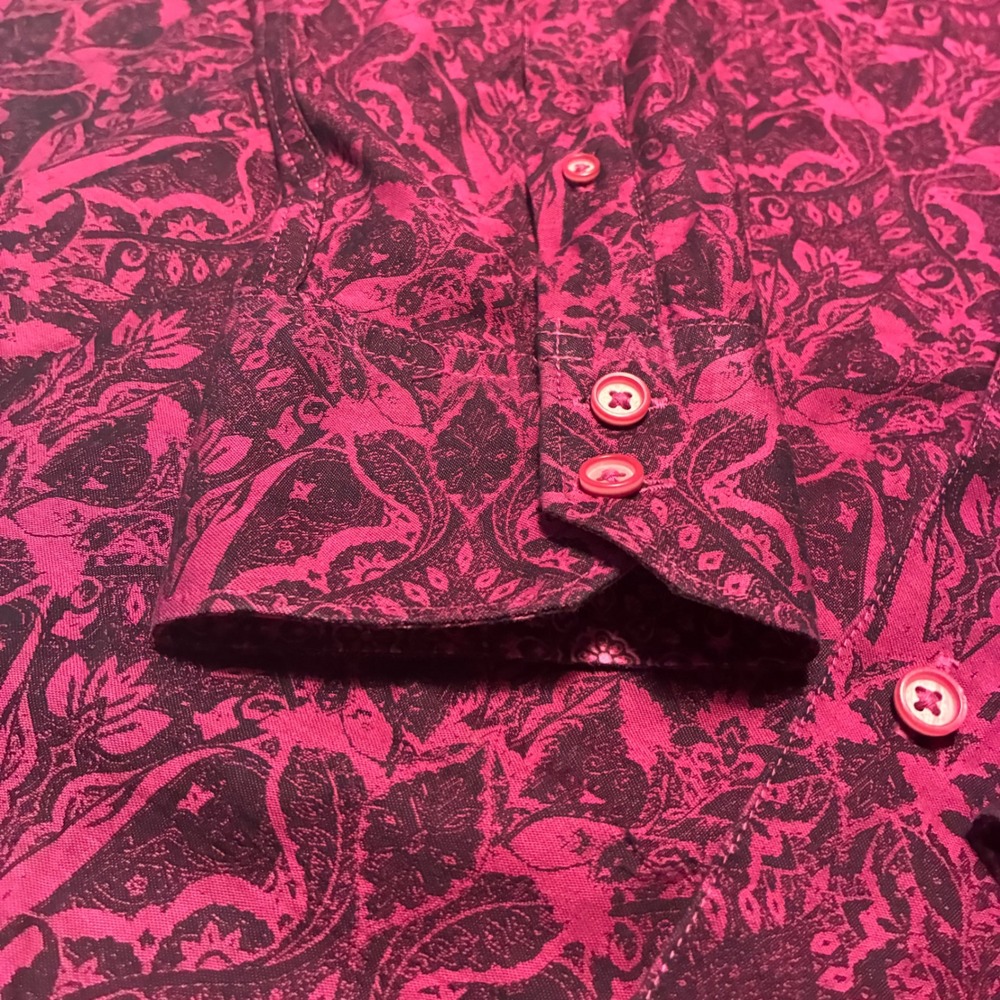 Robert Graham Mens Magenta Paisley Button Down Shirt Classic Fit Large - Picture 4 of 6